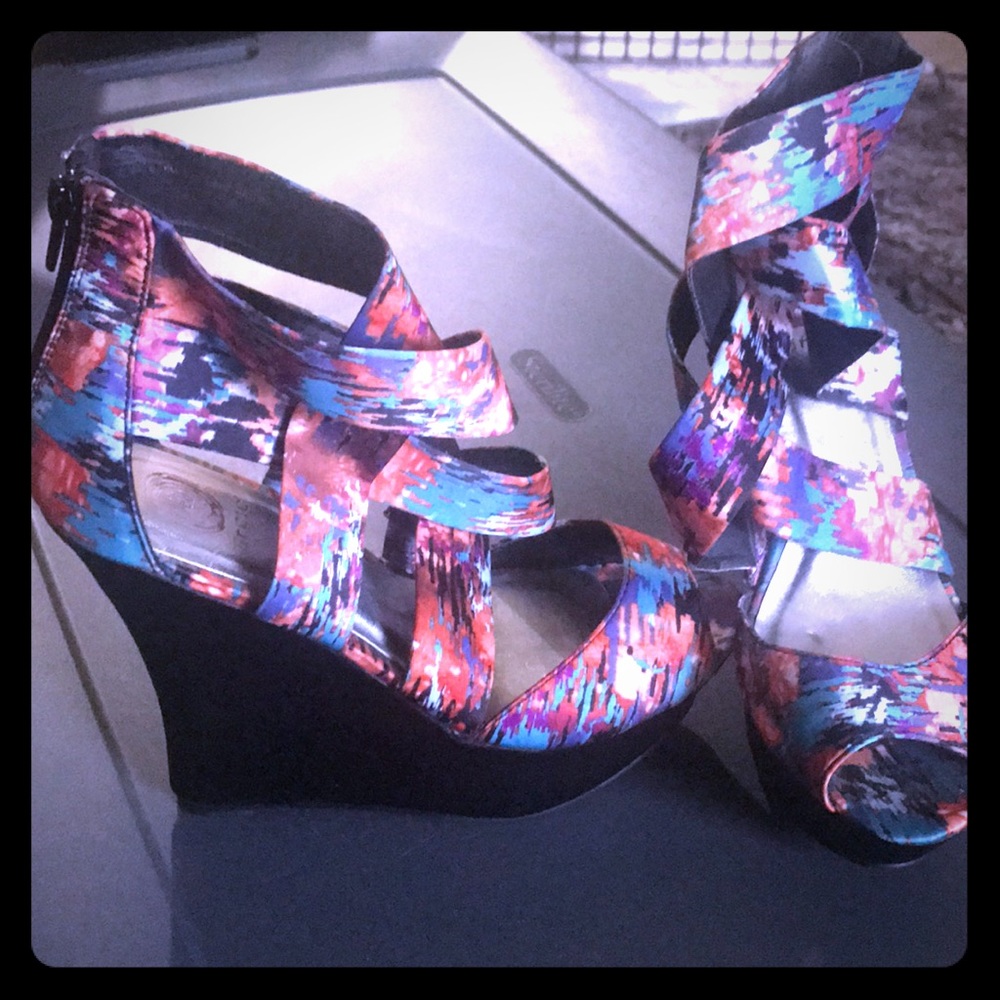 Multicolor Wedge Heel